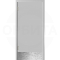 Маятниковая дверь пластиковая гладкая Kapelli Classic светло серый RAL 7035