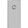 Маятниковая дверь пластиковая гладкая Kapelli Classic светло серый RAL 7035 с иллюминатором