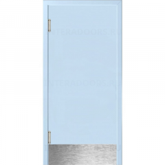 Маятниковая дверь пластиковая гладкая Kapelli Classic голубой RAL 5024
